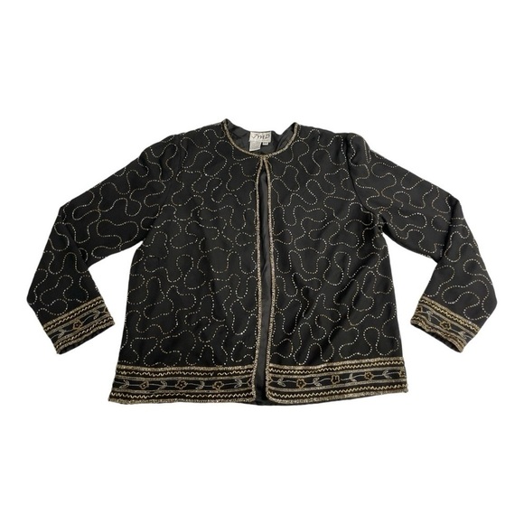 JMD New York Vintage
Womens Beaded Jacket Lined Black SIlver Gold cocktail top
M - Picture 5 of 15